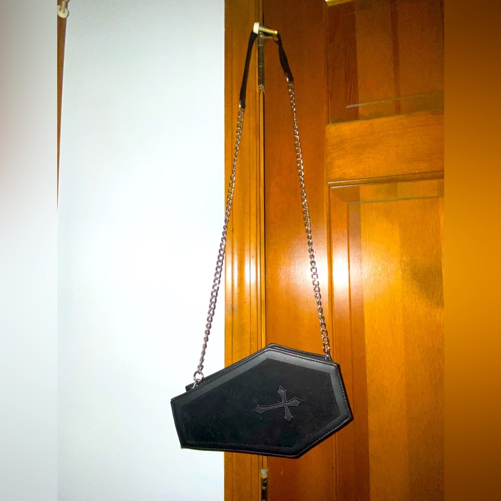 Velvet coffin purse from Spirit Halloween